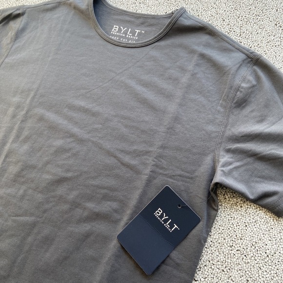Bylt Premium Basics Shirt Mens Small Gray Drop Cut Short Sleeve Lux Blend NWT - Picture 5 of 12